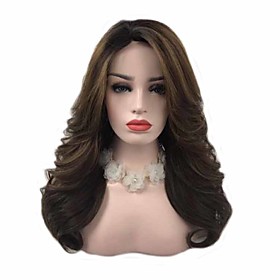 Synthetic Wig Curly Asymmetrical Wig Very Long Brown Synthetic Hair 26 inch Women's Classic Best Quality curling Brown