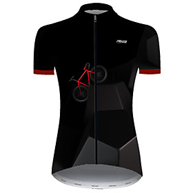 21Grams Women's Short Sleeve Cycling Jersey Summer Nylon Polyester Black / Red Gradient Solid Color 3D Bike Jersey Top Mountain Bike MTB Road Bike Cycling Ultr