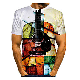 Men's T shirt Graphic Print Short Sleeve Daily Tops Basic Rainbow