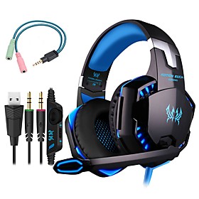 kotion elke g2000 gaming headset 7.1-kanaals geluid bas hoofdtelefoon led microfoon inline control pakket met hoofdtelefoon en microfoon adapter voor kotion elke g2000 gaming headset 7.1-kanaals geluid bas hoofdtelefoon led microfoon inline control pakket met hoofdtelefoon en microfoon adapter voor
