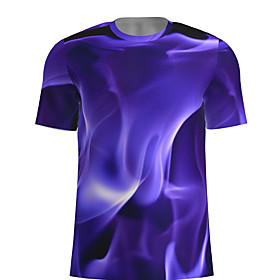 Men's T shirt Shirt Graphic Short Sleeve Daily Tops Basic Round Neck Blue