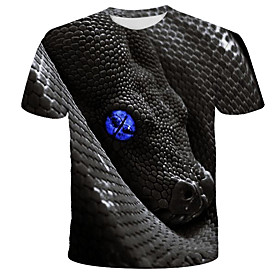 Men's T shirt Graphic Print Short Sleeve Daily Tops Streetwear Exaggerated Black