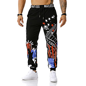 Men's Sporty Basic Vacation Loose Sports  Outdoor Daily Wear Sweatpants Pants Multi Color Full Length Black Wine Light gray / Spring / Fall