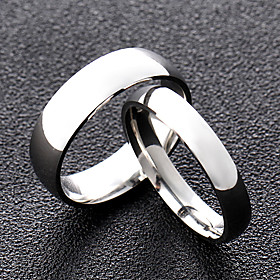 Band Ring Classic Style Silver King  Queen Titanium Steel Friendship Simple / Couple's