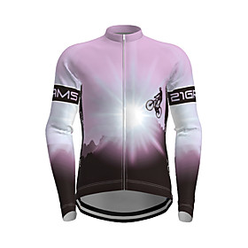 21Grams Men's Long Sleeve Cycling Jersey Polyester Purple Yellow Red Novelty Bike Jersey Top Mountain Bike MTB Road Bike Cycling Quick Dry Breathable Reflectiv