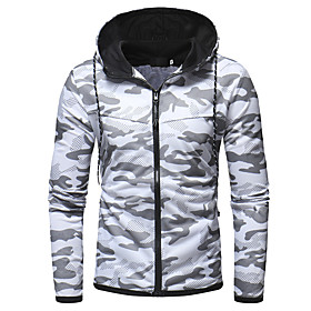 Homme Sweat à capuche camouflage Capuche basique Pulls Capuche Pulls molletonnés Manches Longues Noir Blanche Bleu Marine