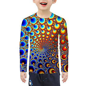 Kids Boys' T shirt Blouse Long Sleeve 3D Print Rainbow Children Tops Active Basic Christmas