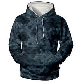Men's Hoodie Graphic Hooded Daily Going out 3D Print Sports  Outdoors Hoodies Sweatshirts  Gray