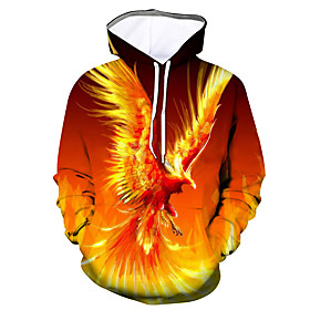 Men's Hoodie Graphic Hooded Daily Going out Basic Casual Hoodies Sweatshirts  Orange