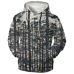 Men's Hoodie Graphic Hooded Daily Going out 3D Print Casual Hoodies Sweatshirts  Black