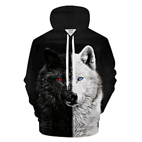 Men's Pullover Hoodie Sweatshirt Graphic Hooded Daily Weekend 3D Print Basic Casual Hoodies Sweatshirts  Black