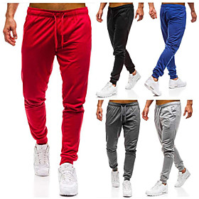 Men's Sweatpants Joggers Track Pants Bottoms Drawstring Cotton Fitness Gym Workout Performance Running Training Breathable Soft Sweat wicking Sport Solid Color