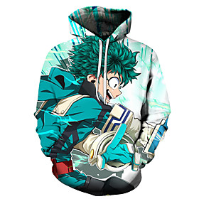 Inspiré par My Hero Academia Boko No Hero Costume de Cosplay Sweat à capuche Polyester Imprimer Imprimé Sweat à capuche Pour Homme / Femme