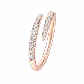 14k gold plated sterling silver cubic zirconia open twist eternity band rose gold for women Adjustable opening