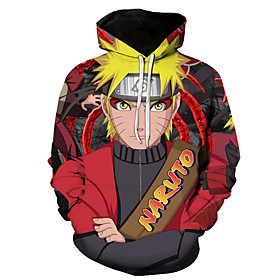 Inspiré par Naruto Costume de Cosplay Sweat à capuche Polyester Imprimé Imprimé Sweat à capuche Pour Femme / Homme