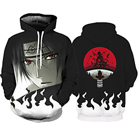 Inspiré par Naruto Akatsuki Uchiha Itachi Costume de Cosplay Sweat à capuche Polyester Imprimer Imprimé Sweat à capuche Pour Homme / Femme / Halloween / Adulte