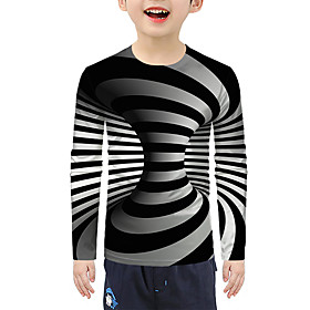 Kids Boys' T shirt Blouse Long Sleeve 3D Print Gray Children Tops Summer Active Basic Christmas