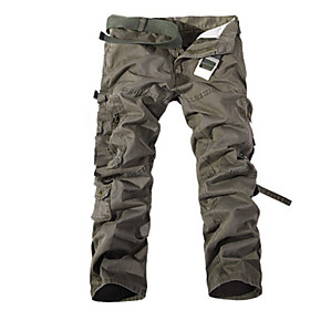Men's Basic Outdoor Daily Tactical Cargo Pants Solid Colored Full Length Classic Black Army Green Khaki Dark Gray Brown