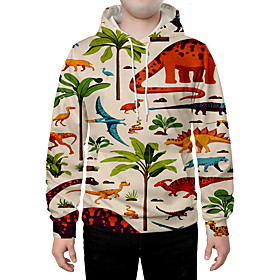Men's Hoodie Graphic Animal Hooded Daily Going out 3D Print Casual Hoodies Sweatshirts  Rainbow