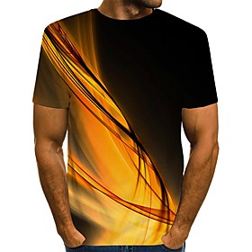 Men's Tee T shirt Shirt 3D Print Graphic Print Short Sleeve Daily Tops Streetwear Round Neck Blue Gold Green