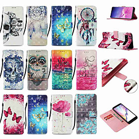 Case For Samsung Galaxy Note 20 Galaxy Note 20 Ultra Galaxy A21s Wallet Card Holder with Stand Full Body Cases Butterfly Skull Flower PU Leather TPU for Galaxy
