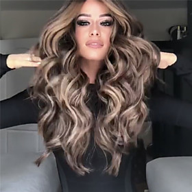 Synthetic Wig Wavy Middle Part Wig Long Light Brown Synthetic Hair 26 inch Women's Fashionable Design Party Natural Hairline Light Brown