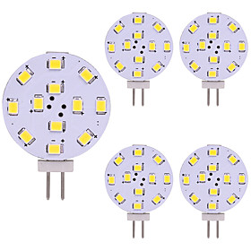 5pcs T10 G4 12 Leds 3528 2W AC12V DC12-24V Corn Led Mini Lampada Led Bulb Beads Dimmable Decorative Warm White Daylight White