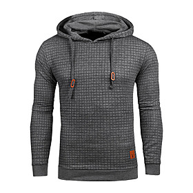 Homme Sweat à capuche Couleur Pleine Sports et plein air Pulls Capuche Pulls molletonnés Noir Kaki Gris Claire