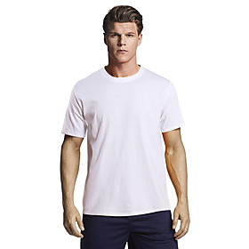 Men's Unisex T shirt Shirt non-printing Solid Colored Plus Size Short Sleeve Daily Tops Cotton Basic Round Neck White Blue Red / Sports