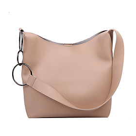 Women's Bags PU Leather Bag Set 2 Pieces Purse Set Zipper Daily Holiday Bag Sets 2021 Handbags Black Khaki Brown