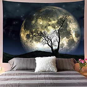 Wall Tapestry Art Decor Blanket Curtain Picnic Tablecloth Hanging Home Bedroom Living Room Dorm Decoration Polyester Tree Moon Sky Views