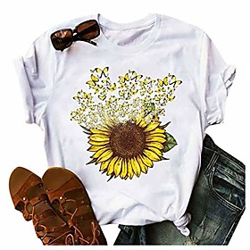 t shirts for women graphic,sunflower tees women short sleeve round neck summer casual t shirt tops