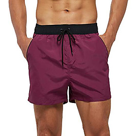 Men's Swim Shorts Swim Trunks Nylon Bottoms Quick Dry Swimming Beach Water Sports Solid Color Summer