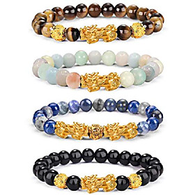 feng shui pixiu good luck bracelets for men women natural gemstone healing energy pi yao dragon charm beaded bracelet attach wealth money jewelry 8mm