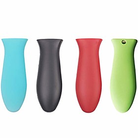 Silicone Hot Handle Holder Potholder for Cast Iron Skillets Rubber Pot Handle Sleeve Heat Resistant for Frying Pans  Griddles Sleeve Grip Handle Cover Metal Co