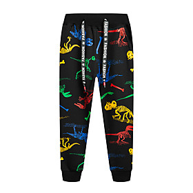 Boys' Sweatpants Jogger Pants Elastic Waistband Drawstring Knitting Cotton Cartoon Animal Patterned Dragon Sport Athleisure Pants / Trousers Bottoms Breathable
