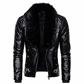 men's zipper removable fur collar jacket, vintage steam pocket punk gothic retro coat