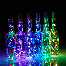 LED Bottle String Lights Cork Shaped Outdoor Wedding Decoration 2M LED Night Starry Light 30pcs 12pcs 10pcs Copper Wire Stopper Wine Bottle Lamp Wedding Party