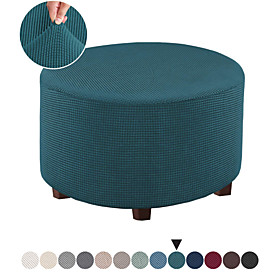 Ottoman Slipcovers Round Footrest Sofa Slipcovers Footstool Protector Covers Stretch Fabric Storage Ottoman Covers, High Spandex Slipcover Machine Washable