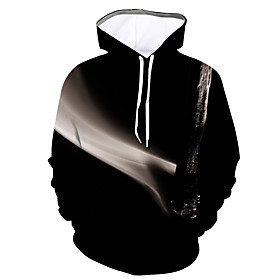 Men's Pullover Hoodie Sweatshirt Graphic Hooded Daily Going out 3D Print Basic Casual Hoodies Sweatshirts  Long Sleeve Black