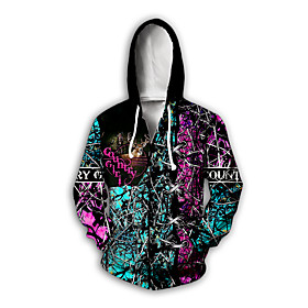 Men's Zip Up Hoodie Sweatshirt Graphic Hooded Daily Weekend 3D Print Basic Casual Hoodies Sweatshirts  Long Sleeve Rainbow