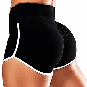 Women's High Waist Running Shorts Athletic Shorts Bottoms Stripe Cotton Yoga Fitness Gym Workout Marathon Running Butt Lift Breathable Moisture Wicking Sport W