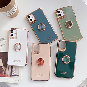 Phone Case For Apple iPhone 11 Pro Max / iPhone 11 / iPhone SE (2020) / iPhone X / iPhone XS Max / iPhone XR / iPhone 7/8 Plus Shockproof Plating Ring Holder B