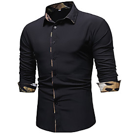 Men's Shirt Other Prints Leopard Print Long Sleeve Party Slim Tops Hawaiian Button Down Collar Black / Halloween