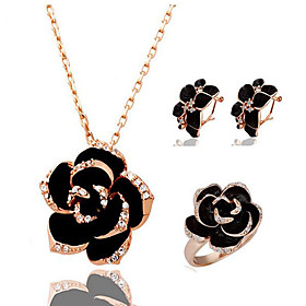 Women's Jewelry Set Bridal Jewelry Sets 3D Flower Fashion Gold Plated Earrings Jewelry Gold / Silver For Christmas Wedding Halloween Party Evening Gift 1 set