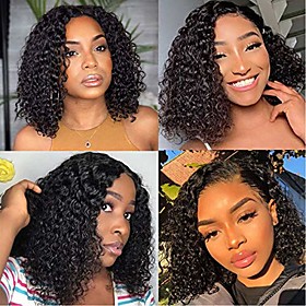 brazilian bob wigs water wave wig short, loose deep curly wig with natural hairline for women (14inch)
