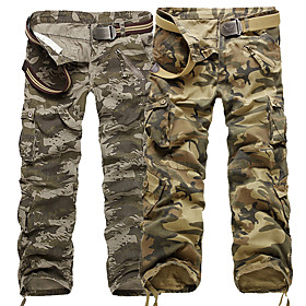 Men's Work Pants Hiking Cargo Pants Tactical Pants 9 Pockets Military Camo Summer Outdoor Ripstop Multi Pockets Breathable Sweat wicking Cotton Pants / Trouser