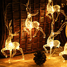 Christmas Decoration String Lights 2x1.5M 10LEDs Creative Reindeer Sika Deer Noel Fairy Lights Garden Holiday Decoration Lights Christmas G