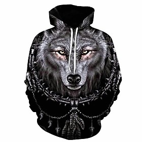 Inspired by Animal Wolf Cosplay Costume Hoodie Plush Fabric 3D Printing Harajuku Graphic Hoodie For Women's / Men's