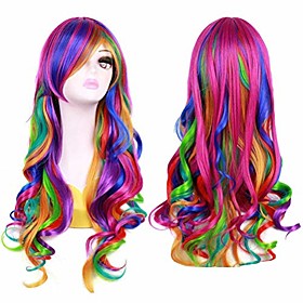 Wavy With Bangs Wig WIG-738 Synthetic Hair Women's colorful